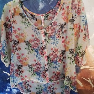 Sheer Floral Top